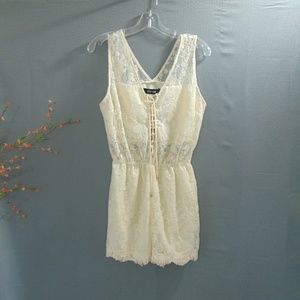 Elegant Cream Lace Romper